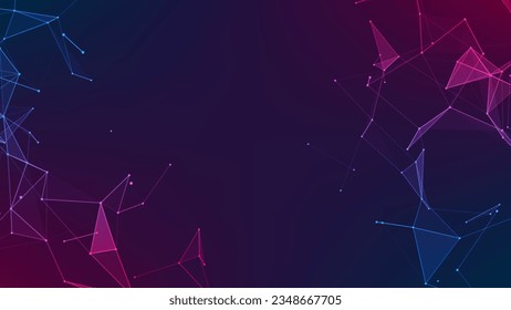 Global network connections. Abstract vector neural networks in cyberspace. Futuristic grid artificial intelligence. Technology virtual cyber dynamic.