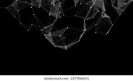Conexiones de red globales. Resumen de redes neuronales vectoriales en el ciberespacio. Inteligencia artificial de red futurista. Ciberdinámica virtual de la tecnología.