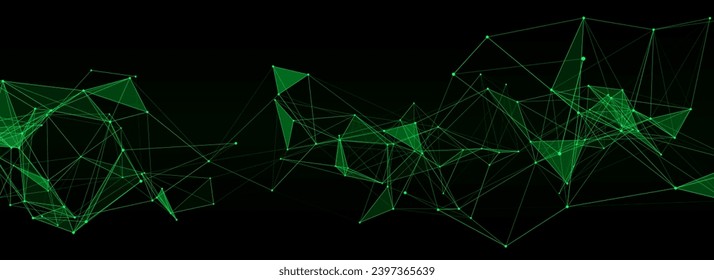 Globale Netzwerkverbindungen. Abstrakte Vektorneurennetzwerke im Cyberspace. Futuristische Gitterkunst künstliche Intelligenz. Technologie virtuelle Cyberdynamik.