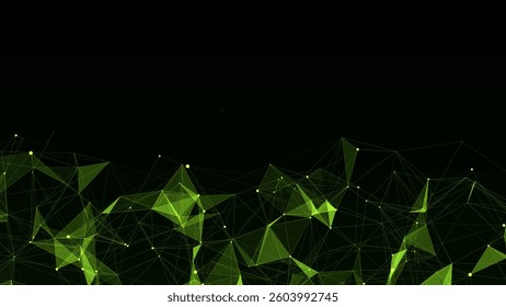 Global network connections. Abstract vector neural networks in cyberspace. Futuristic grid artificial intelligence. Technology virtual cyber dynamic.