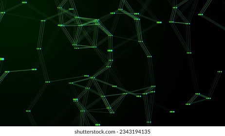 Conexiones de red globales con efecto de fallo. Resumen de redes neuronales vectoriales en el ciberespacio. Inteligencia artificial de red futurista. Ciberdinámica virtual de la tecnología.