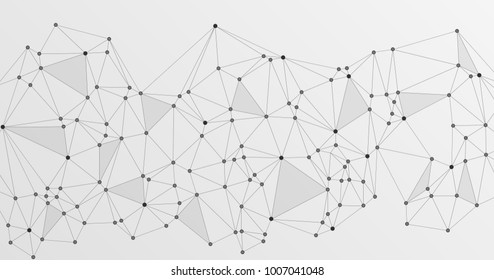 Global network connections with points and lines. Interlinked nodes concept. Scientific presentation background. Network nodes. Molecular, social media, big data cloud structure of connected points.