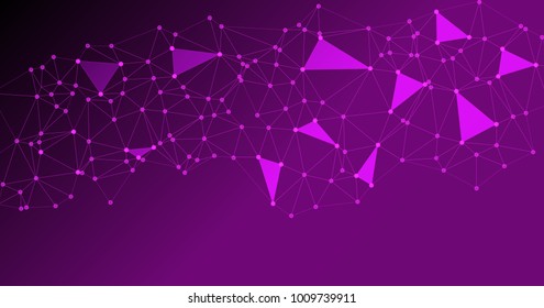 Global network connections with points and lines. Interlinked nodes concept. Scientific presentation background. Network nodes. Molecular, social media, big data cloud structure of connected points.