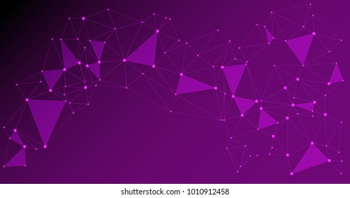 Global network connections with points and lines. Interlinked nodes concept. Scientific presentation background with network nodes. Molecular, social media or web structure with connected points.
