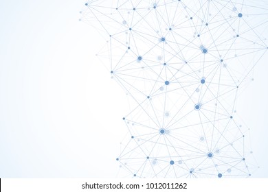 Global network connections with points and lines. Wireframe background. Abstract connection structure. Polygonal space background. Vector illustration.