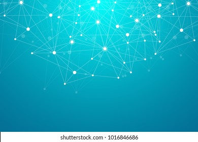 Global network connections with points and lines. Internet connection background. Abstract connection structure. Polygonal space background. Vector illustration.
