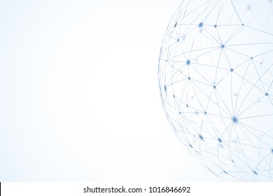Global network connections with points and lines. Internet connection background. Abstract connection structure. Polygonal space background. Vector illustration.