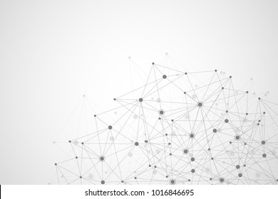 Global network connections with points and lines. Internet connection background. Abstract connection structure. Polygonal space background. Vector illustration.