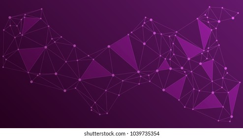 Global network connections with points and lines. Interlinked nodes concept. Scientific poster background. Network nodes. Molecular, social media, big data cloud structure of connected points.