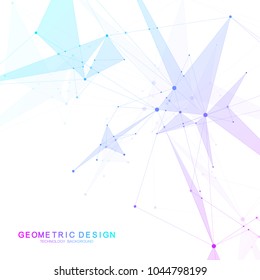 Global network connections with points and lines. Wireframe background. Abstract connection structure. Polygonal space background. Vector illustration.