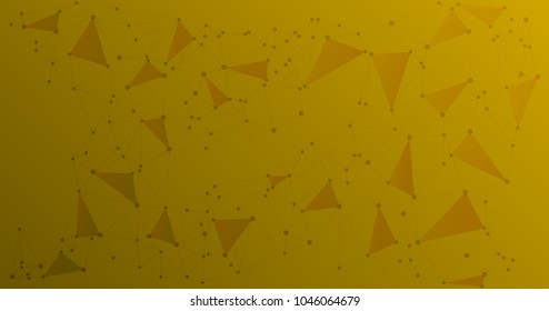 Global network connections with points and lines. Interlinked nodes concept. Scientific presentation background. Network nodes. Gold social media, big data cloud structure of connected points.