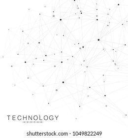 Global network connections with points and lines. Wireframe background. Abstract connection structure. Polygonal space background. Vector illustration.