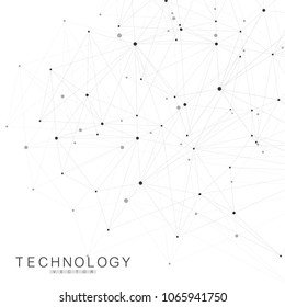 Global network connections with points and lines. Wireframe background. Abstract connection structure. Polygonal space background. Vector illustration.