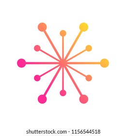 Global network connections with points and lines. Vector illustration.
