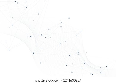 Global network connections with points and lines. Technology vector illustration