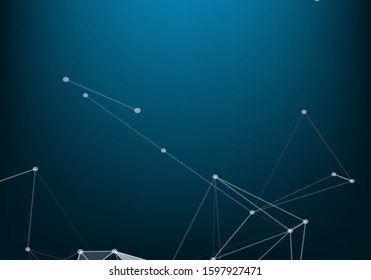 Global network connections with points and lines. Wireframe background. Abstract connection structure. Polygonal space background. Vector illustration
