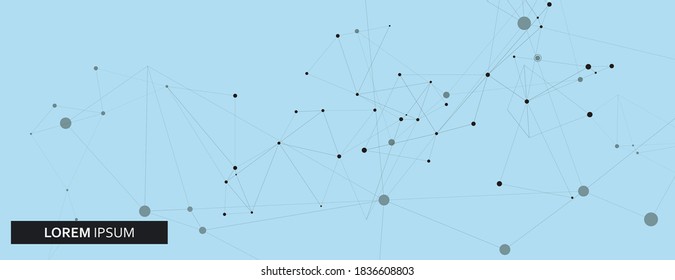 Global network connections with points lines. Vector connections