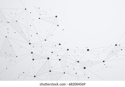 Global network connections with points and lines. Wireframe of n