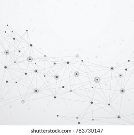 Global network connections with points and lines. Wireframe of network communications.