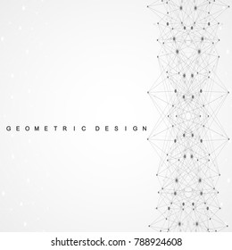 Global network connections with points and lines. Wireframe background. Abstract connection structure. Polygonal space background. Vector illustration.