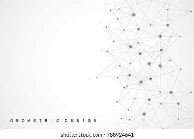 Global network connections with points and lines. Wireframe background. Abstract connection structure. Polygonal space background. Vector illustration.