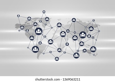 Global network connection.Social media network. Vector Illustration