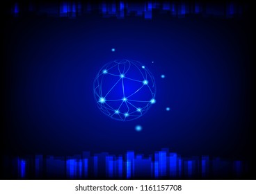 Global network connection,The high-Techstyle for the future world by communicate vector.
