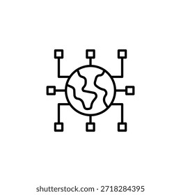 Vetor de Ícone de Estrutura de Tópicos de Conectividade de Rede Global