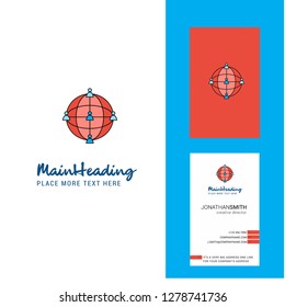 Global network  Creative Logo and business card. vertical Design Vector