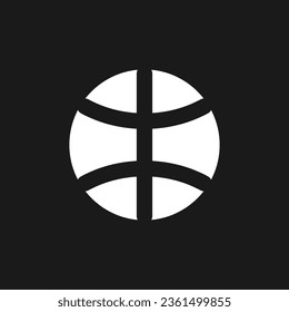 Global network dark mode glyph ui icon. International connection. User interface design. White silhouette symbol on black space. Solid pictogram for web, mobile. Vector isolated illustration