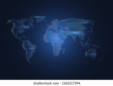 Global network digital connection. World map point and line composition concept of global business. Vector Illustration