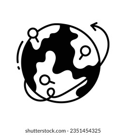 Global network doodle Icon Design illustration. Business Symbol on White background EPS 10 File