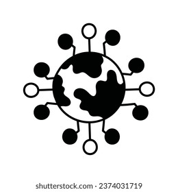 Global network doodle Icon Design illustration. Science and Technology Symbol on White background EPS 10 File