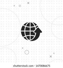 Global network, global download, vector best flat icon on texture background , EPS 10