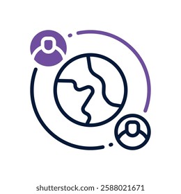 global network dual tone icon. vector icon for your website, mobile, presentation, and logo design.