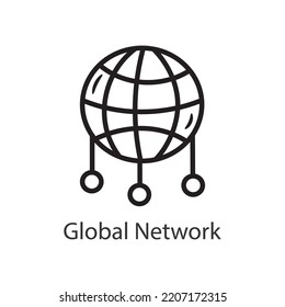 Global Network Filled Outline Icon Design Illustration. Data Symbol On White Background EPS 10 File