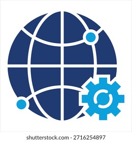 Coleção de Ícones Azuis Simples de Rede Global