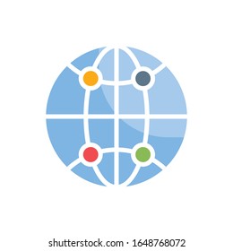 Global Network Flat Icon. vector illustration. EPS 10