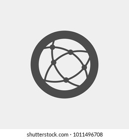 Global network flat vector icon