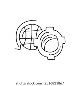 Global Network, Gear, Connection, Integration, Partnership, Teamwork, International Business, Global Network Illustration