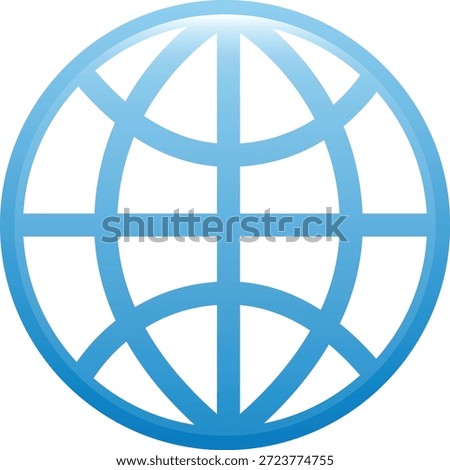 Global network globe icon in blue gradient flat vector style