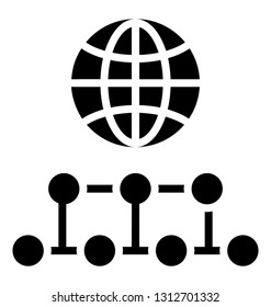 Global network glyph icon 