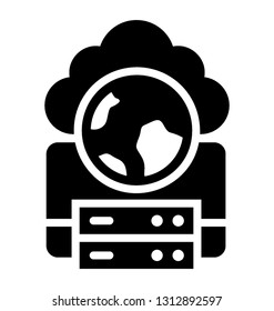 Global network glyph icon 