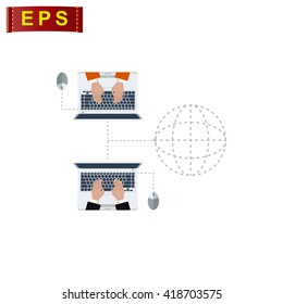 global network group icon, vector Social Network icon, isolated  social media icon