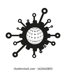 Global network icon for applications or websites