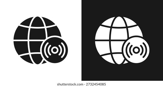 Globales Netzwerksymbol im schwarz-weißen Glyphenstil