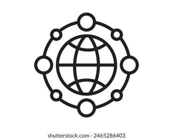 global network icon , business icon, global network in modern style,  isolated on white background