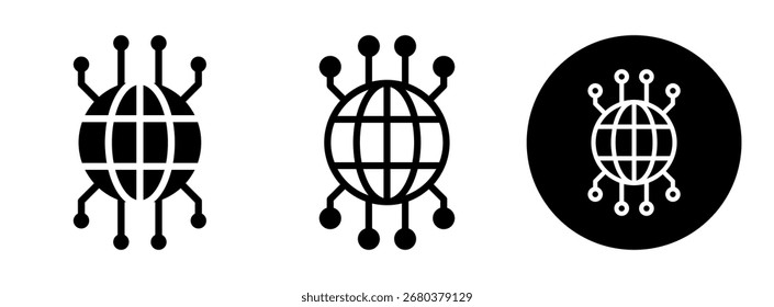 Globale Netzwerksymbol-Sammlung, Glyphe und gemischter Vektorgrafik