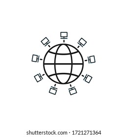 Global network icon. Computer network filled. Flat design.
