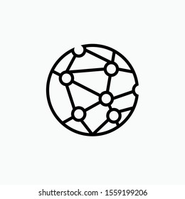 Global Network Icon. Connection Illustration As A Simple Vector Sign & Trendy Symbol for Design, Websites, Presentation or Application.